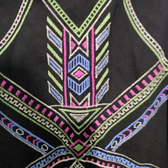 Flying Tomato Black Neon Aztec SouthWest Shift Pencil Short NWOT Dress Sz Small - Picture 11 of 11